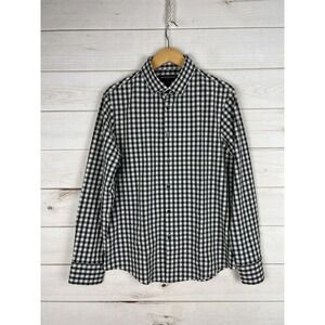 Mizzen+Main Button Shirt Mens Medium Trim Fit Leeward Stretch Plaid No Tuck